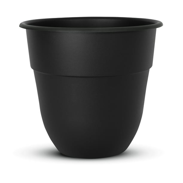 6 X 12 Litre Plant Pots Strong Plastic Black Flower Pot L LT High Quality